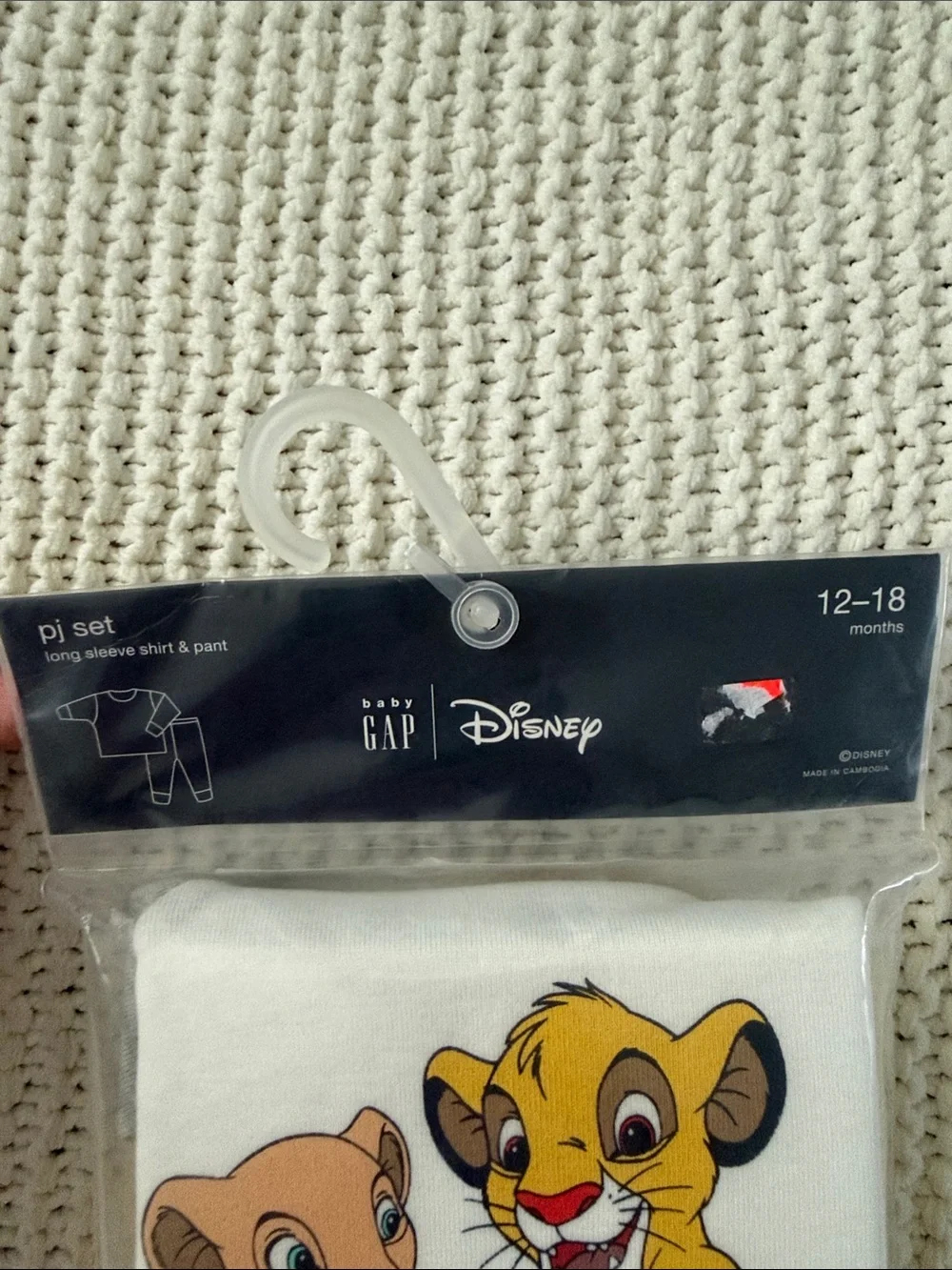 Baby Gap Disney Pajama Set Lion King Long Sleeve Pant 12-18M NWT Cotton